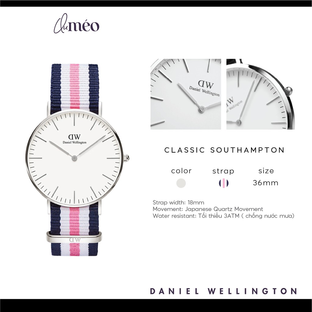 Đồng hồ nam DW Daniel Wellington Classic dây vải Nato nhiều màu