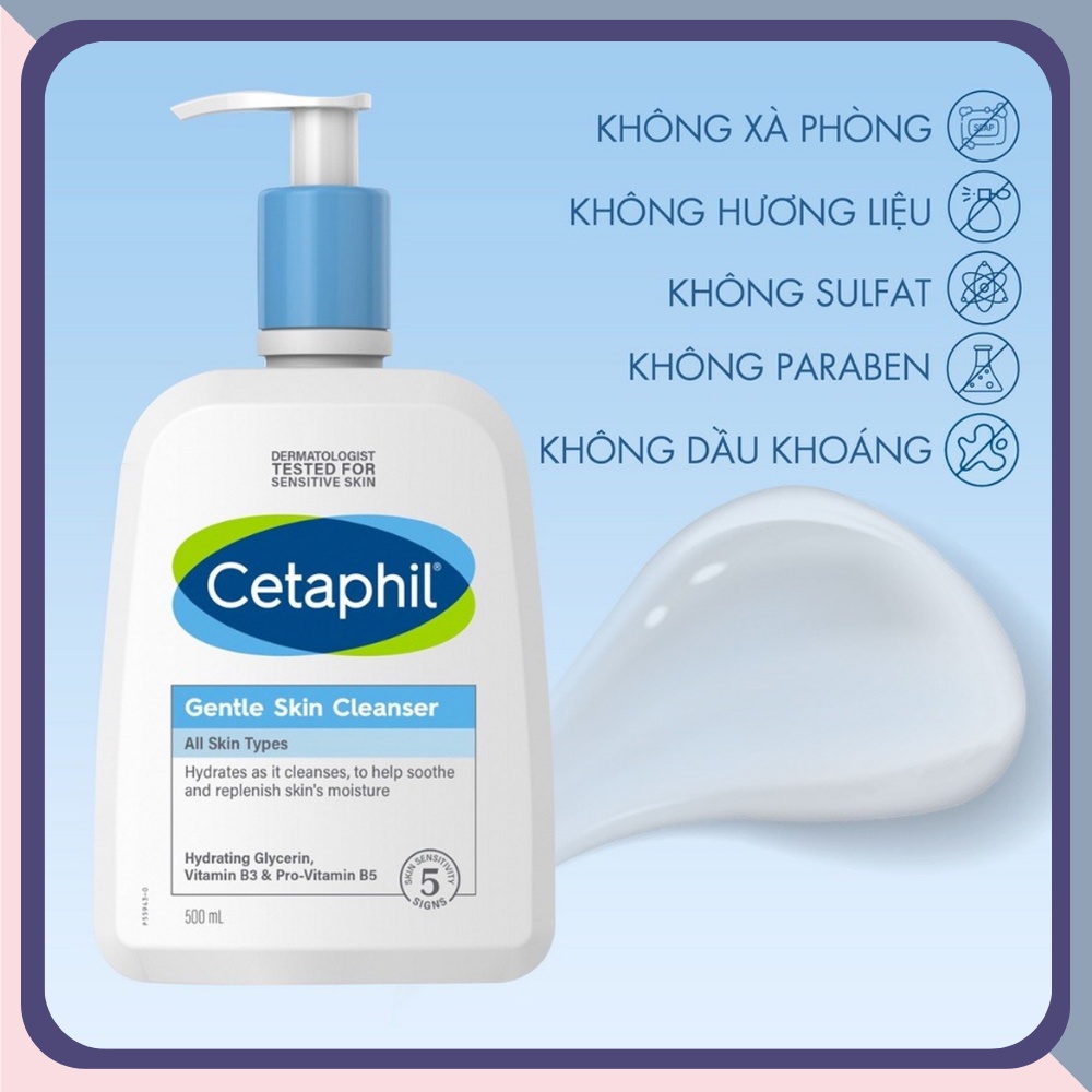 Sữa rửa mặt dịu nhẹ cho da nhạy cảm Cetaphil Gentle Skin Cleanser 125-473ml