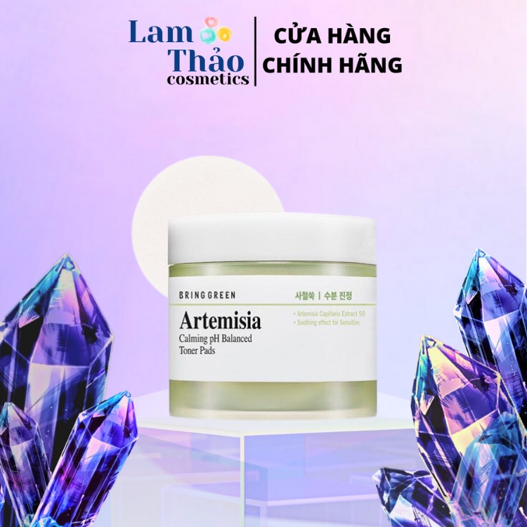 Bông Cấp Ẩm Làm Mềm Da Bring Green Artemisia Calming Ph Balanced Toner Pads 75 Miếng