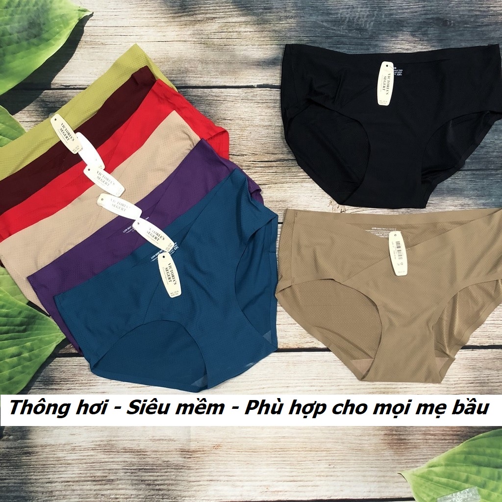 Quần lót bầu su lụa đúc - Thông hơi - Cạp chéo - Siêu mềm, mịn - Đáy cotton chuẩn cho mẹ bầu