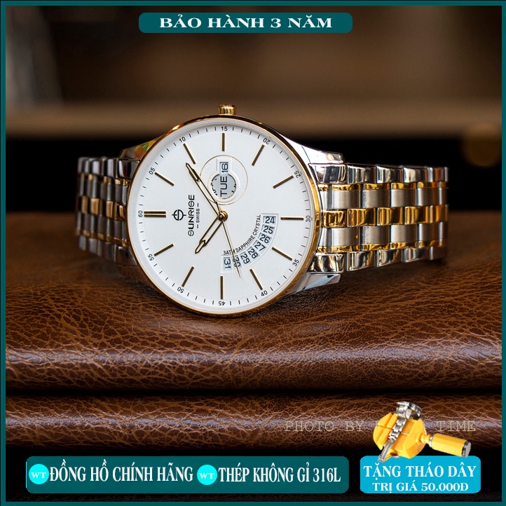 Đồng Hồ Nam Sunrise 1127SA , Chính Hãng Full Box , Kính Sapphire Chống Xước - Chống Nước - Dây thép 316L | BigBuy360 - bigbuy360.vn