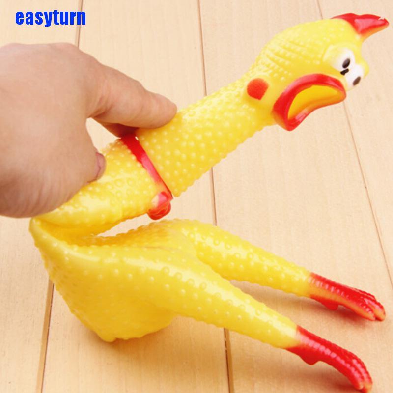 1 Đồ chơi gặm hình con gà phát tiếng kêu màu vàng vui nhộn 17cm