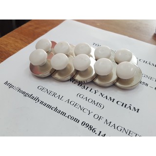 Nam châm đính bảng núm trắng 32mm