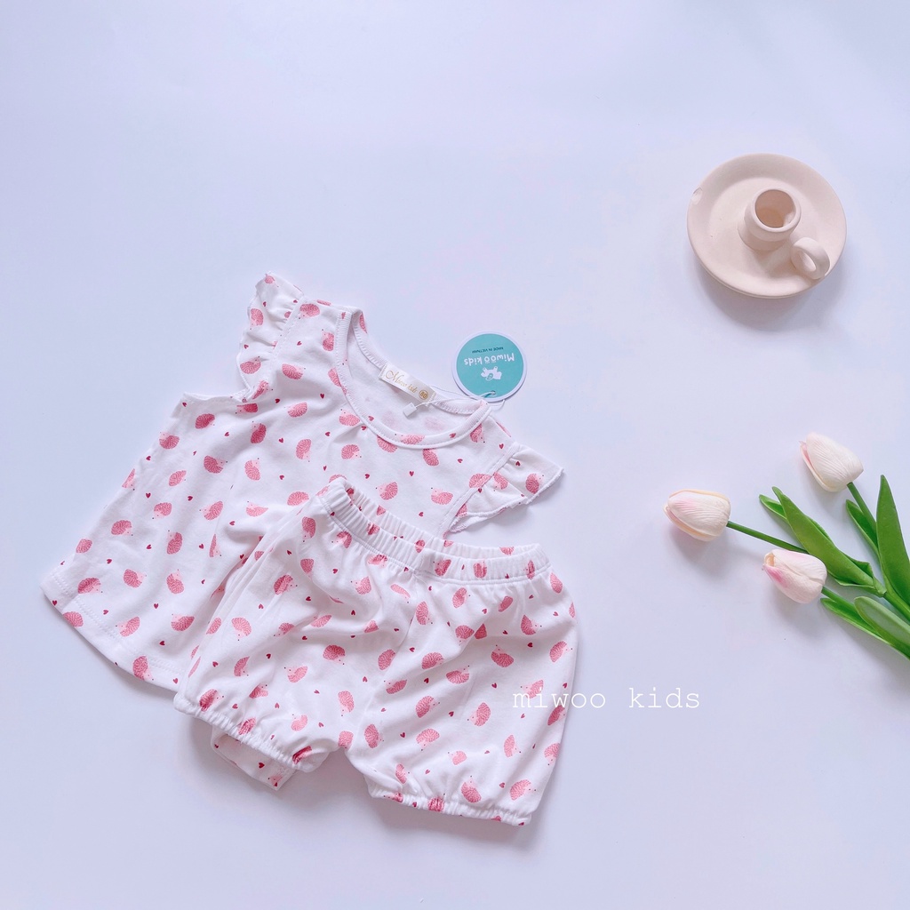 Đồ Bộ Cho Bé Gái Tay Ngắn Cánh Tiên Bozip Thun Cotton Mềm Từ 1 - 4 Tuổi - DB8011 + DB8040