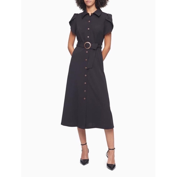 Đầm Calvin Klein dập ly kèm belt size 6 /8