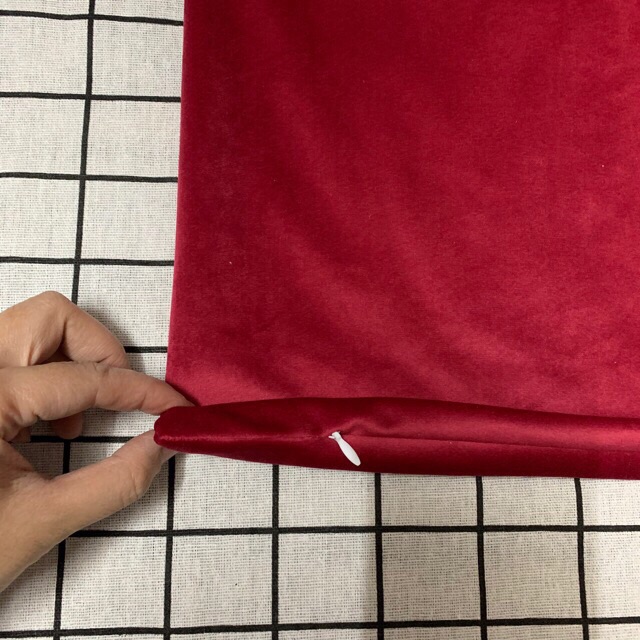Gối tựa lưng CHỮ NHẬT màu trơn vải nhung lụa ( vỏ kèm ruột)