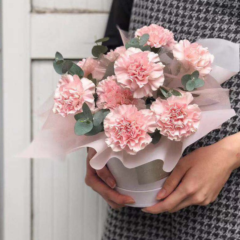 Hộp giấy bìa cứng hình trụ có nắp trang trí hoa/quà tặng đám cưới/ngày tình nhân/kỷ niệm/sinh nhật