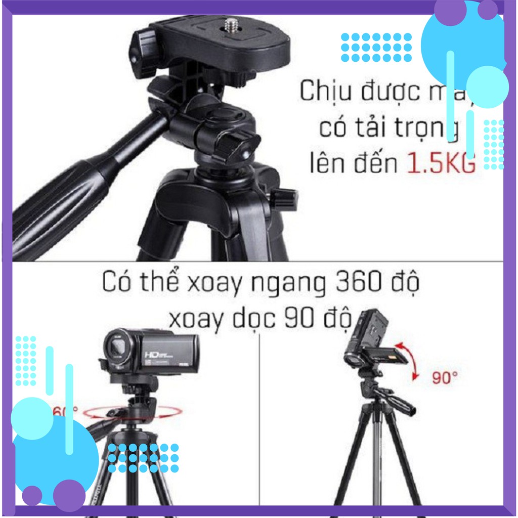 Chân Máy Ảnh Camera, Giá Đỡ Điện Thoại Chuyên Nghiệp Yunteng VCT 5208 Livestream