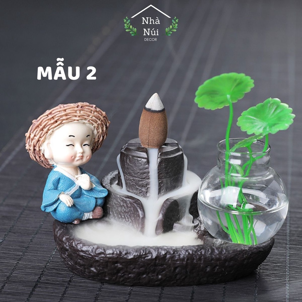 Combo thác khói trầm hương tự nhiên khói tỏa ngược tiểu cảnh thư giãn, khử khuẩn, giảm stress, trầm hương cao cấp T4