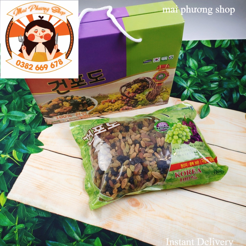 Nho khô sấy lạnh hàn quốc