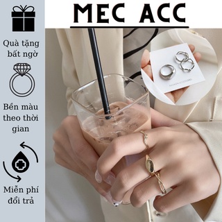 [ milk] Set Nhẫn Nữ 3 Chiếc Mặt Dẹt Độc Đáo Phong Cách Hàn Quốc N24