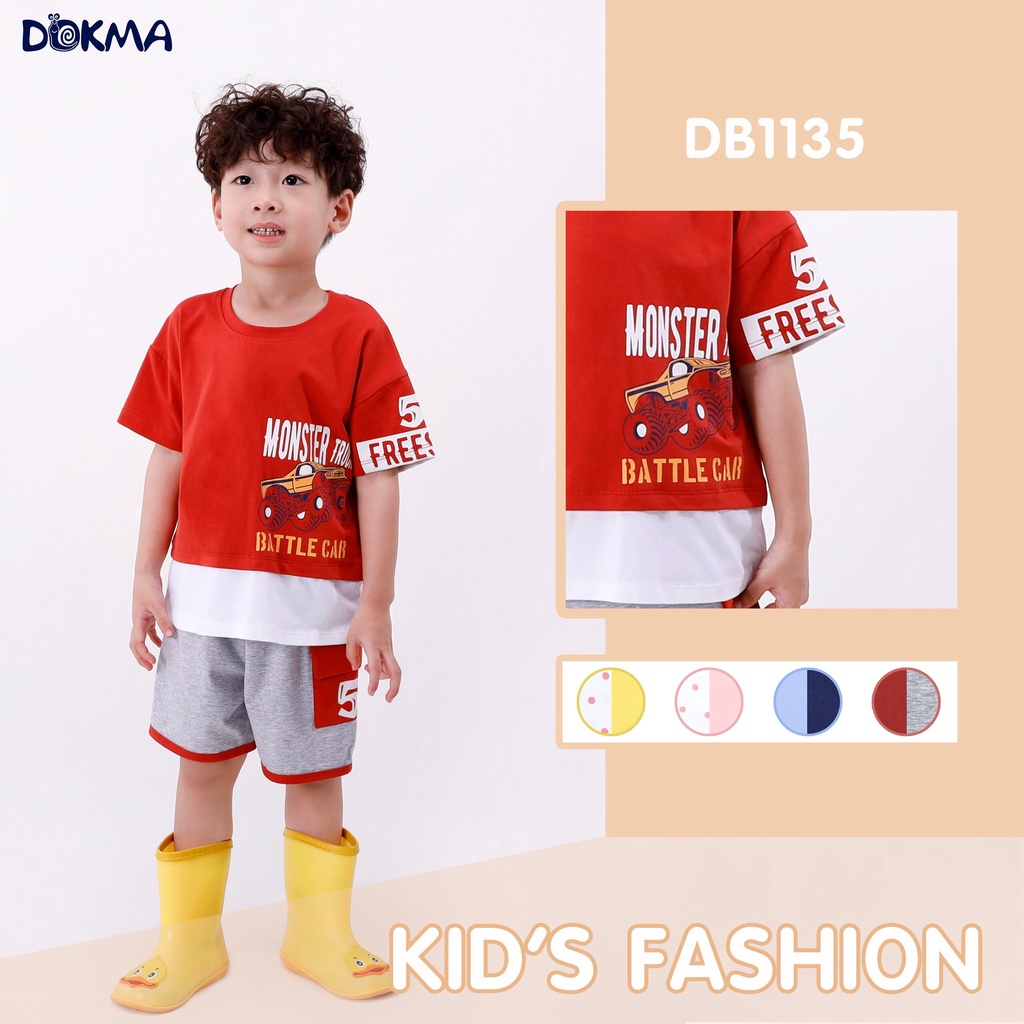 Bộ cộc tay cổ tròn vải cotton cho bé yêu - DOKMA