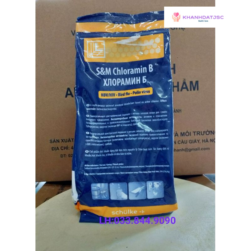 Cloramin B Tiệp túi 1kg - Sát khuẩn, khử trùng và diệt khuẩn