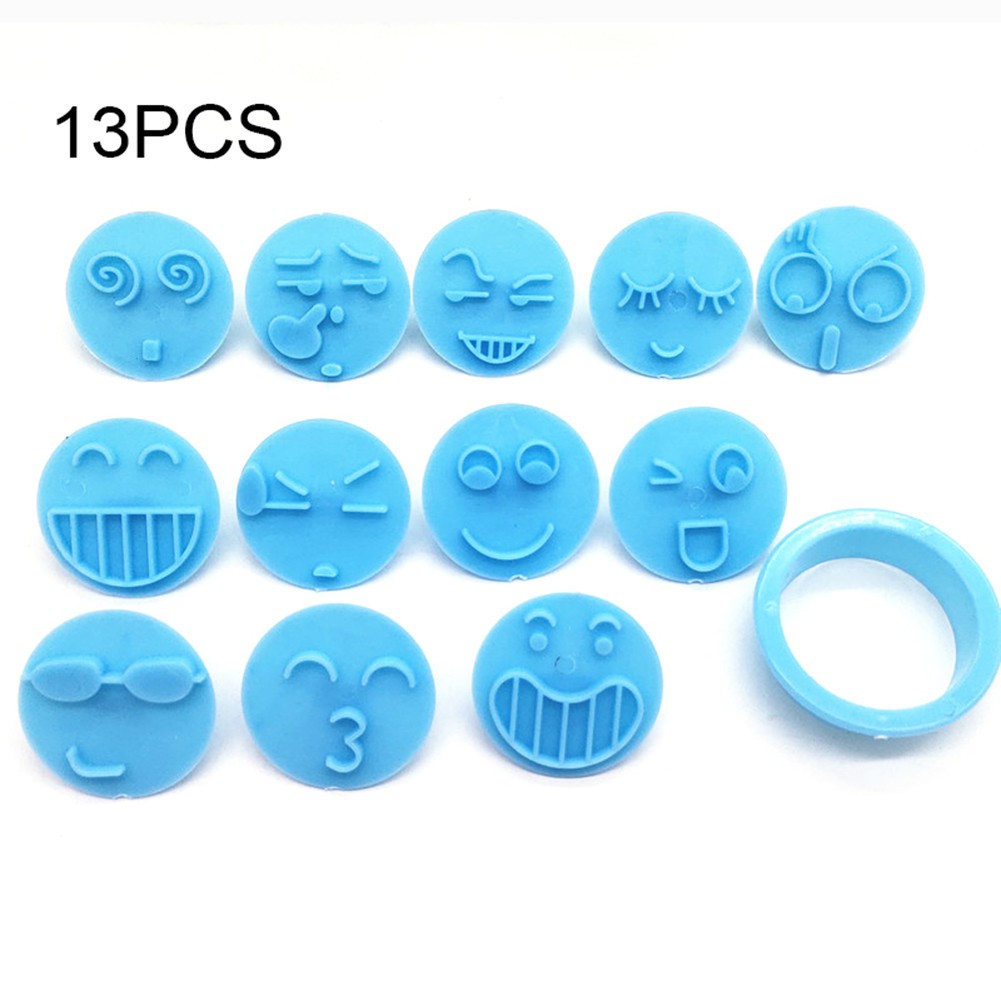 13 khuôn nhấn tạo hình mặt cười trang trí bánh quy/bánh Fondant bằng nhựa kích thước 4-4.2cm kèm nhẫn