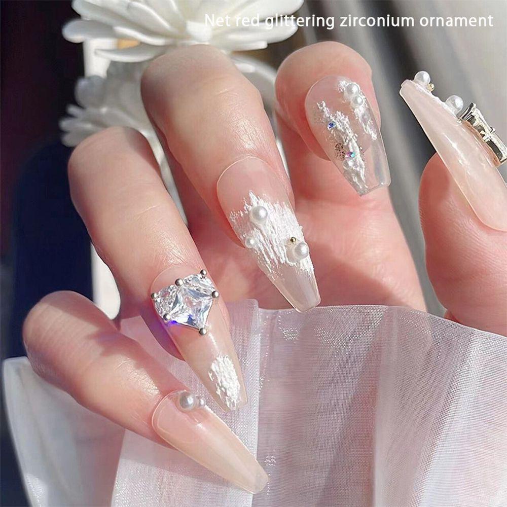NIUYOU Phụ Kiện Trang Trí Móng Nghệ Thuật DIY Hình Trái Tim