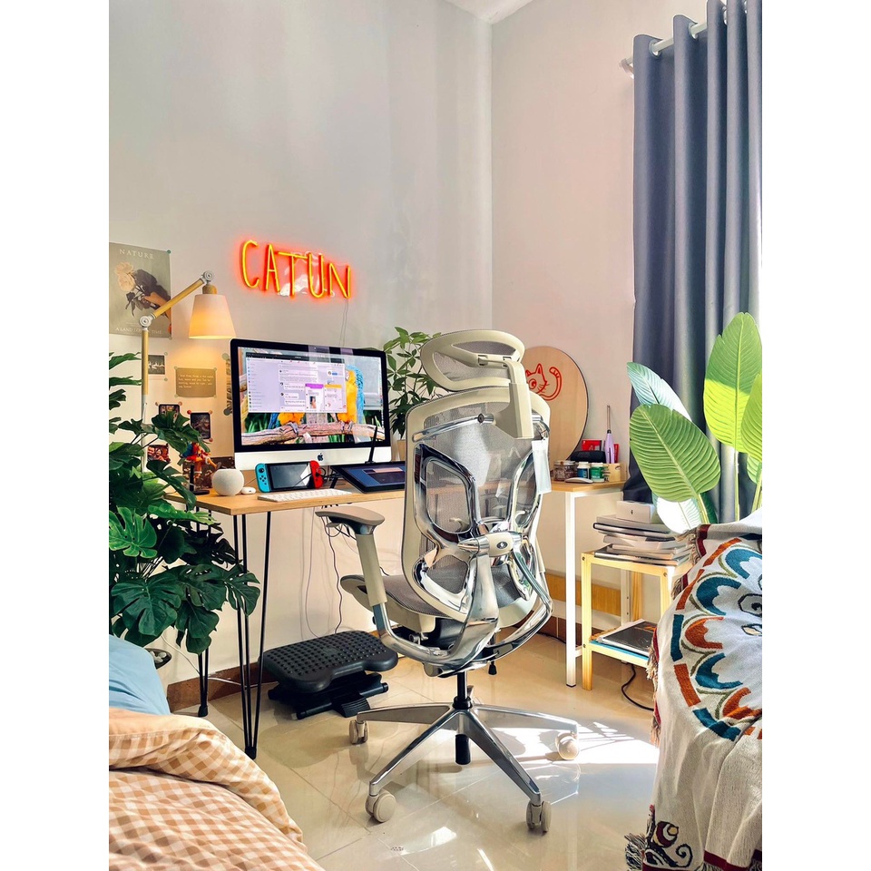 Ghế xoay văn phòng Ergonomic GTchair Dvary Butterfly Công Thái Học siêu êm ái ngả sâu 160 độ, lưới thoáng mát - ERGOHOME