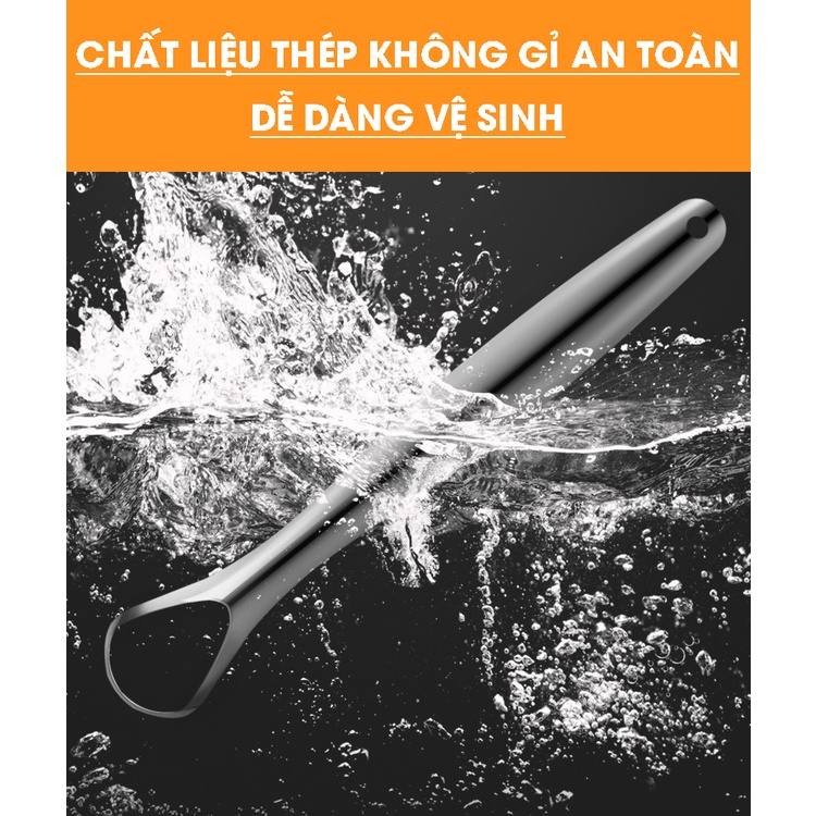 Dụng Cụ Nạo Lưỡi, Cạo Lưỡi, Vệ Sinh Làm Sạch Hết Rêu Lưỡi Bằng Thép Không Gỉ An Toàn Tiện Lợi