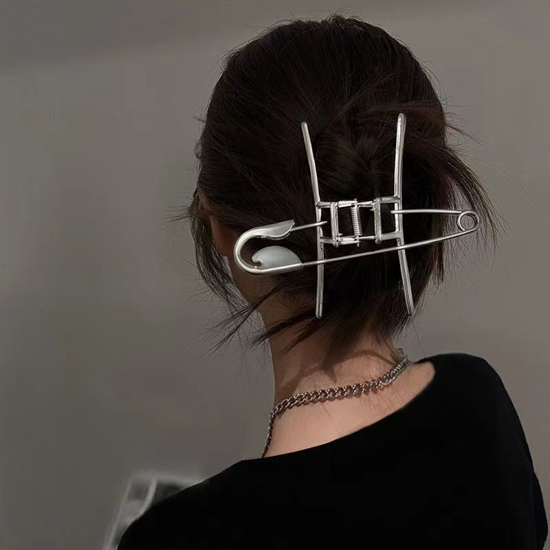 Kẹp Tóc Kim Loại Màu Bạc Thời Trang Hàn Quốc Cho Nữ