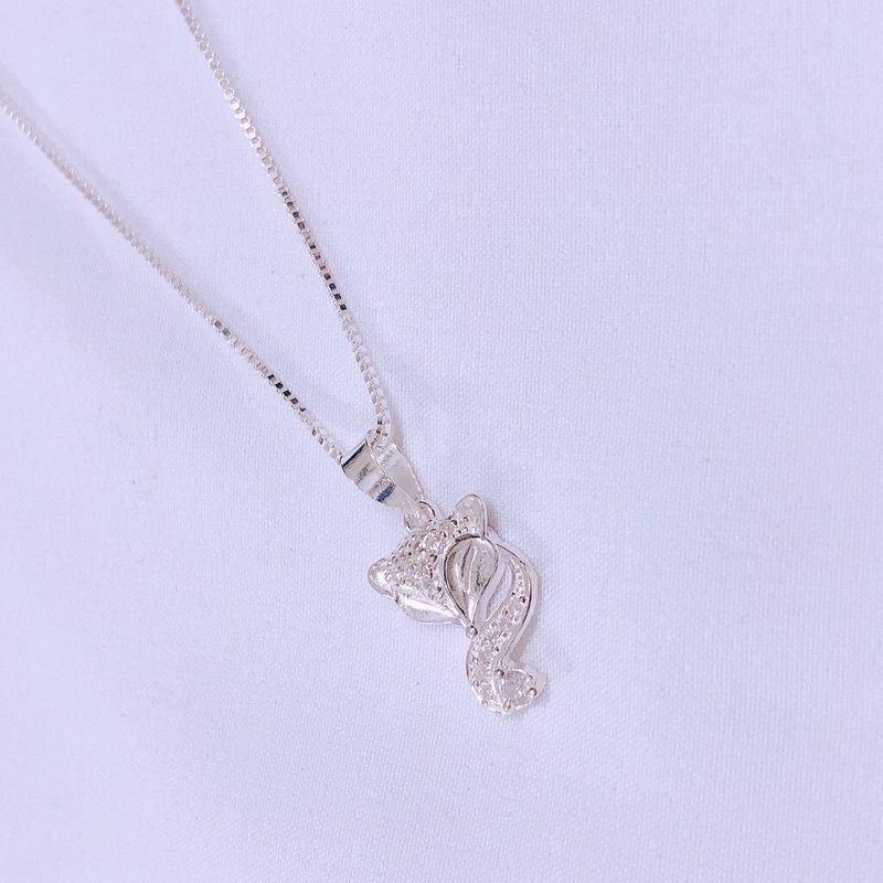 Dây chuyền nữ bạc thật mặt hồ ly đính đá sang chảnh - Kho sỉ bạc Nhất Linh