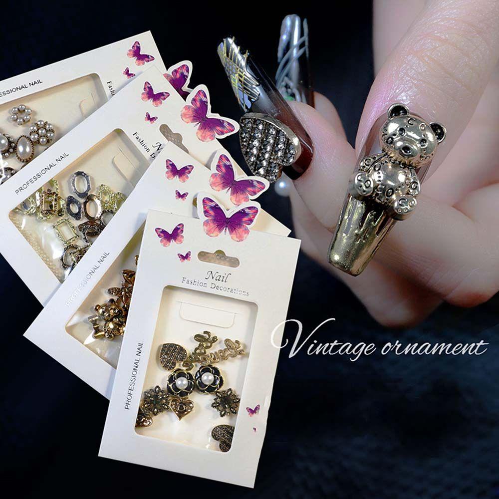 Miếng Dán Trang Trí Móng Tay Xinh Xắn|Phụ Kiện Trang Trí Móng Tay Hình Chú Ong Bằng Hợp Kim Đính Ngọc Trai / Nơ