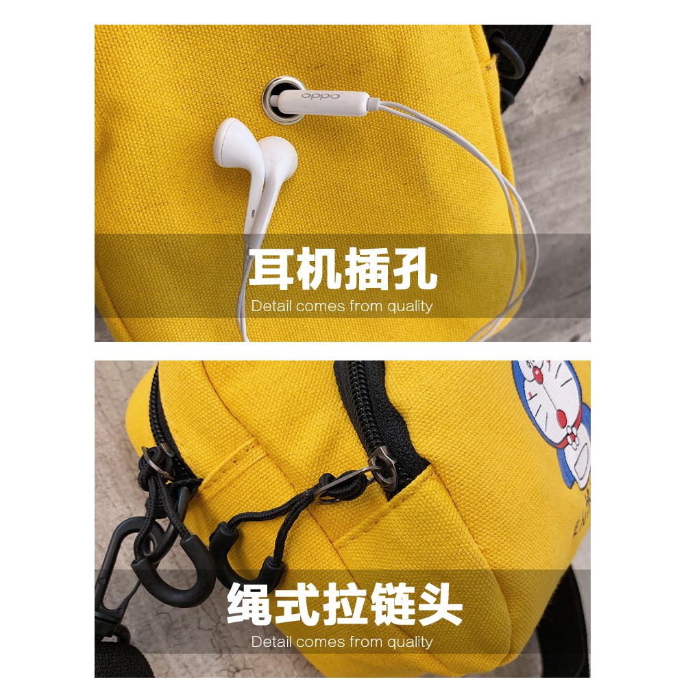 Túi đeo chéo canvas hình Doraemon ulzzang xinh xắn