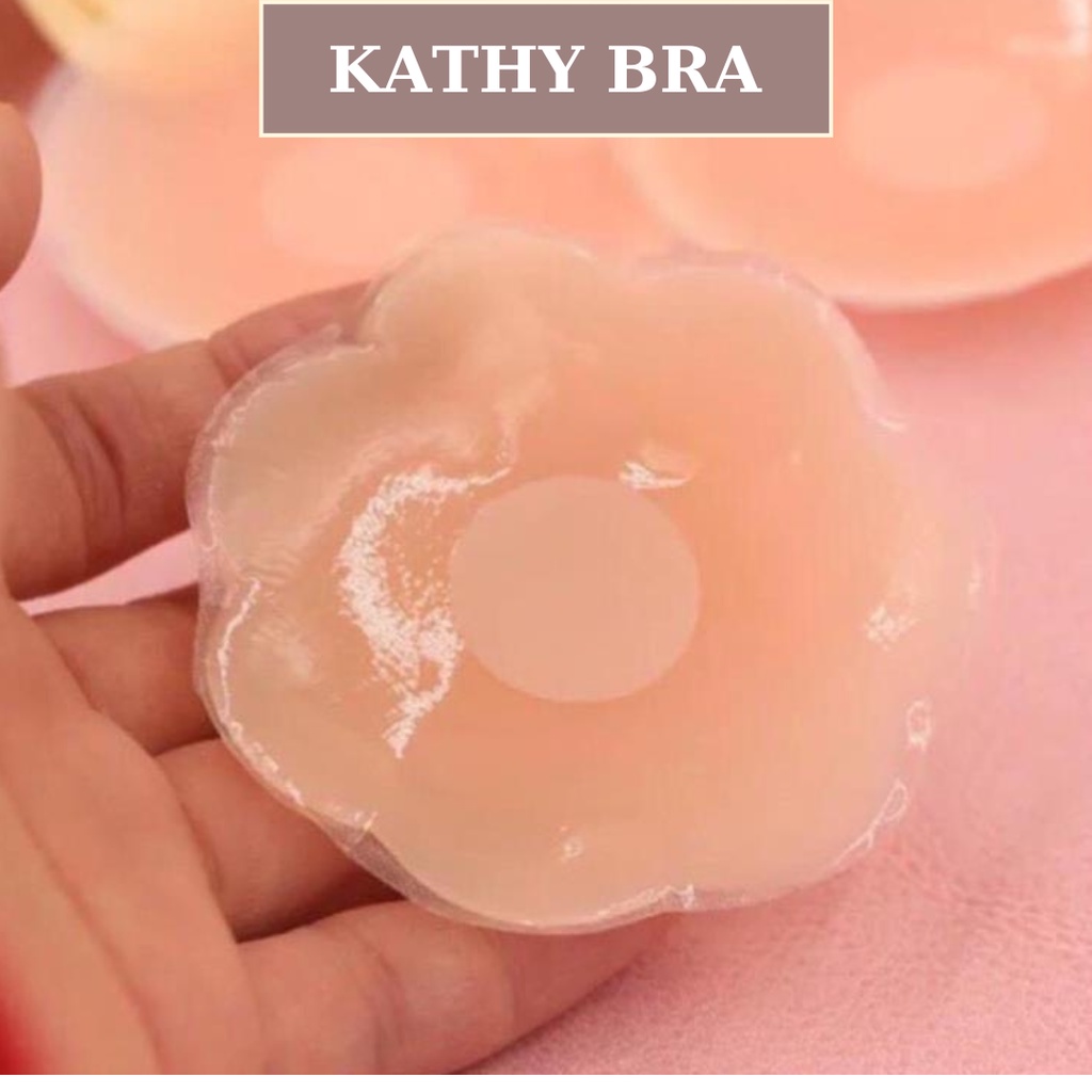 D04 Hộp 10 Miếng 5 Cặp Dán Ngực Silicon KATHY BRA Sử Dụng Nhiều Lần Siêu Dính