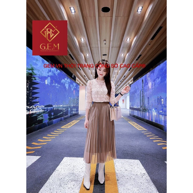 Chân váy xếp ly dài công sở, váy xếp ly xòe dài G69 - Gem Fashion