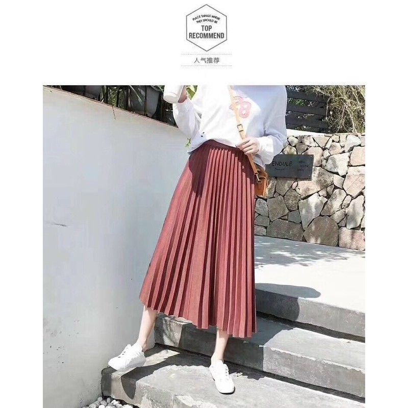 Chân váy midi ánh nhũ xếp li | BigBuy360 - bigbuy360.vn