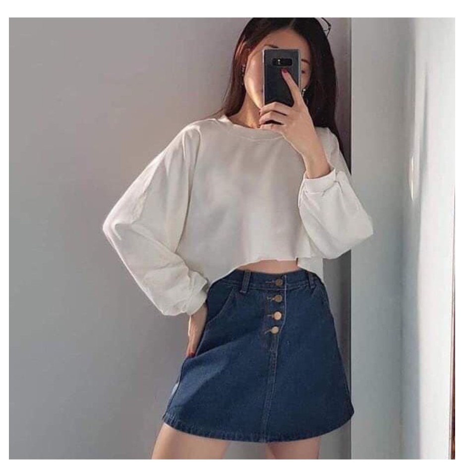 Áo Croptop tay phồng xinh FREESHIP Giảm 5k nhập mã [ AO CROPTOP ]  ÁO NỮ Vintage Hàn Quốc trẻ trung đá BIKY