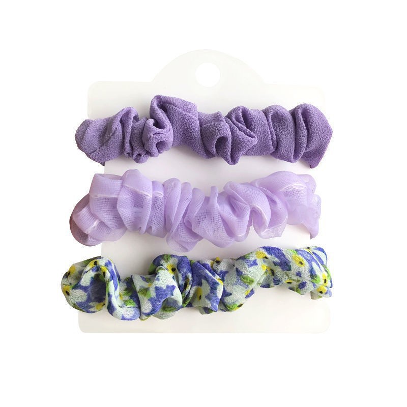 Set 3 Dây Cột Tóc Co Giãn Nhiều Màu Sắc Thời Trang Dành Cho Nữ