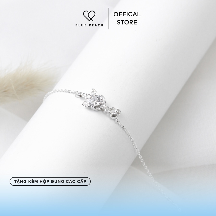 Lắc Tay Bạc Blue Peach Gumiho Sparkle WG LT105