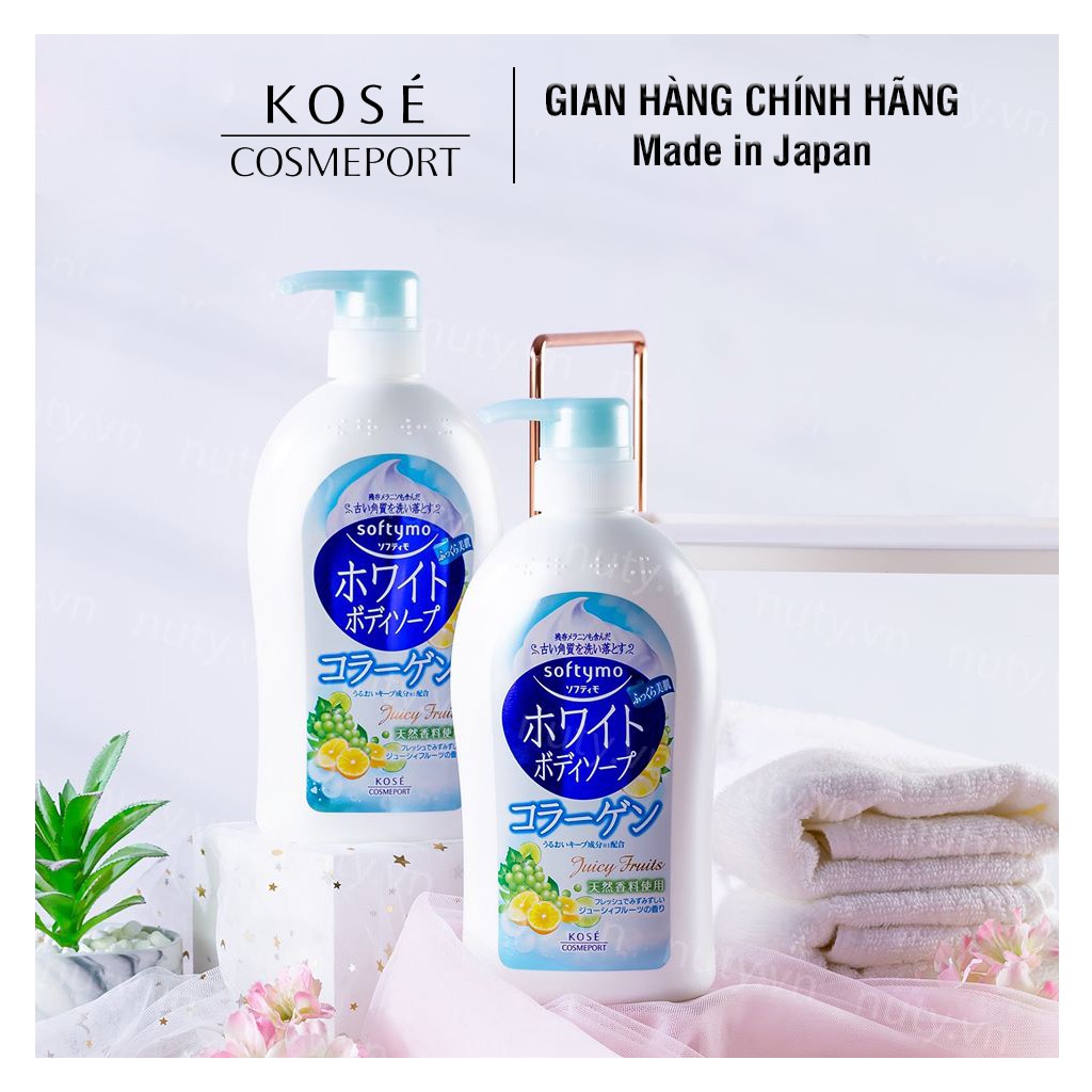 Sữa Tắm Dưỡng Ẩm Săn Chắc Da Hương Trái Cây Kosé Softymo White Body Soap - Juicy Fruits (600ml)