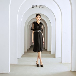 Váy Sơ mi tay phối lưới CCHAT