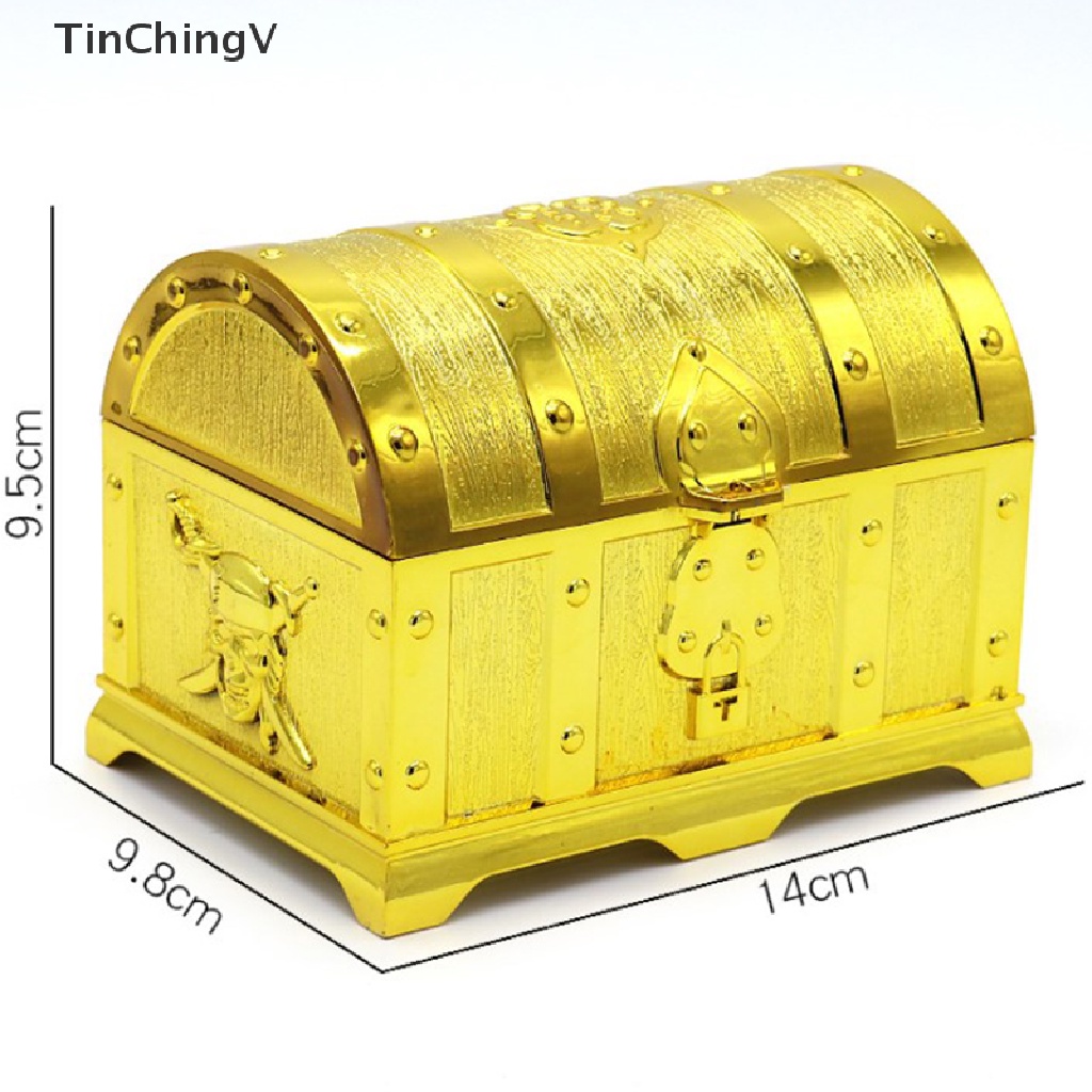 1 Hộp Kho Báu Có Khóa Dùng Trang Trí Tiệc Cưới Phong Cách Retro