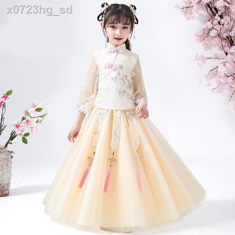 ❃Hanfu cô gái Tang phù hợp với váy cổ tích học sinh tiểu trang phục trẻ em công chúa sườn xám mùa xuân