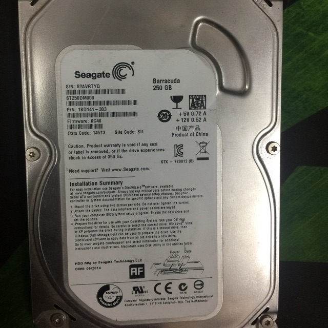 Ổ cứng hdd máy tính pc 250gb cũ