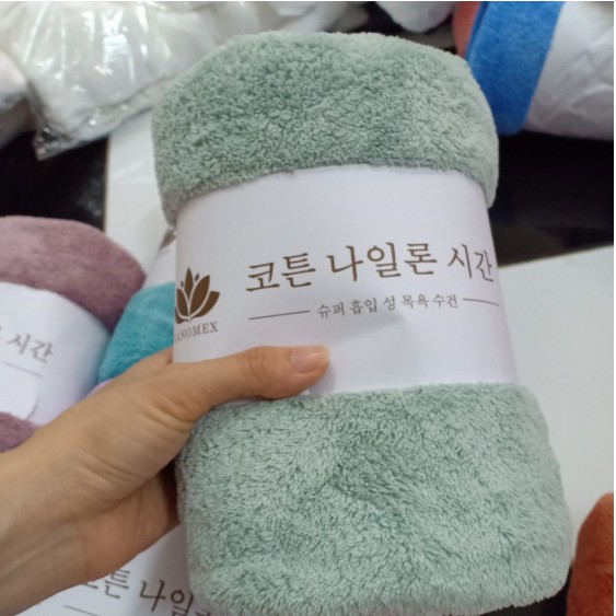 Khăn tắm lông cừu Hàn Quốc cao cấp, chất bông siêu mềm mịn thấm nước cực nhanh