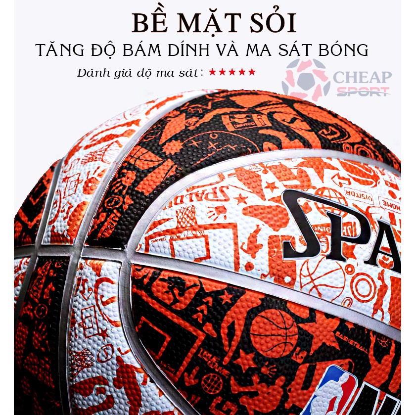 Bóng Rổ Chính Hãng Spalding Graffiti NBA Size 7 Phù Hợp Sân Bóng Rổ Ngoài Trời Outdoor