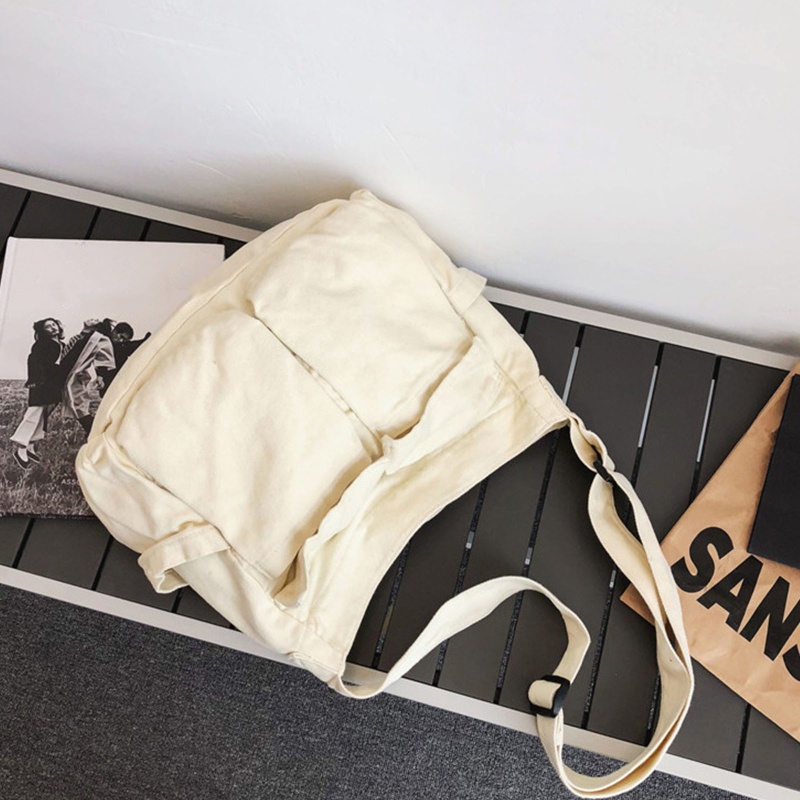 Túi Xách Canvas Đeo Vai Kiểu Dáng Đơn Giản Thời Trang Dành Cho Nữ