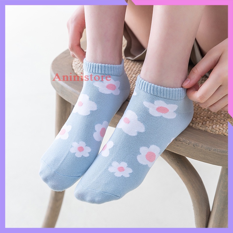Tất cổ ngắn, vớ cổ ngắn nữ bông HOA XINH phong cách HÀN QUỐC (TP CN 006 – Aninistore)
