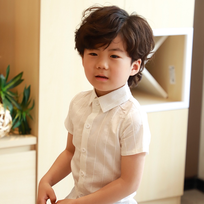 Áo sơ mi trắng cao cấp đi học ngắn tay đồng phục học sinh cho bé trai cấp 1 cấp 2 mã ASMBT019