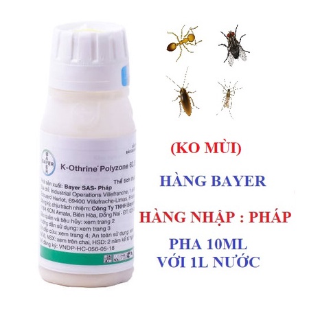 (Ko mùi) Hàng BAYER - Thuốc K-othrine 62.5 SC diệt muỗi, kiến, gián.... trong nhà và ngoài nhà. Tồn lưu lâu.