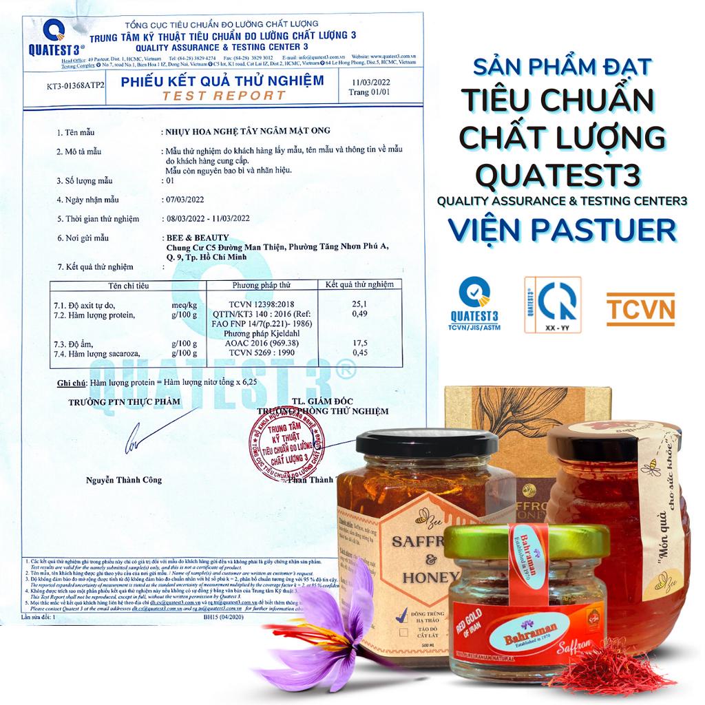 (Combo) Saffron ngâm mật ong  + Sợi Beebeauty chính hãng hủ 200ml