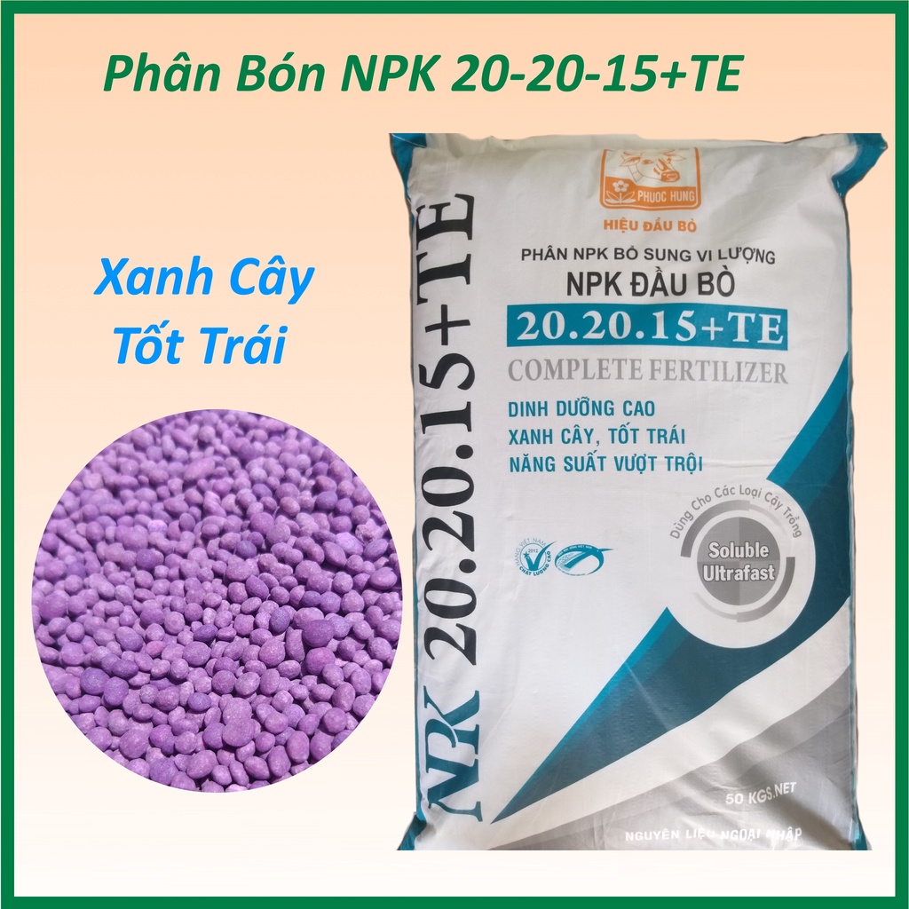 Phân Bón NPK 20-20-15+TE Phức Hợp Cao Cấp (1kg)