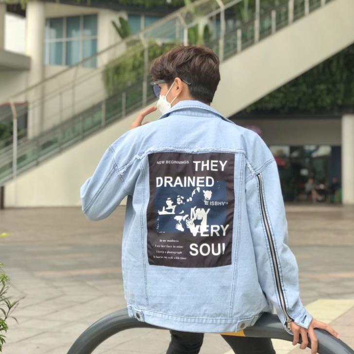Áo Khoác Jeans, Áo Jackets Jeans Đôi Tay Khóa Unisex Cho Cả Nam Và Nữ Vải Jeans Xuất Dày Dặn MB