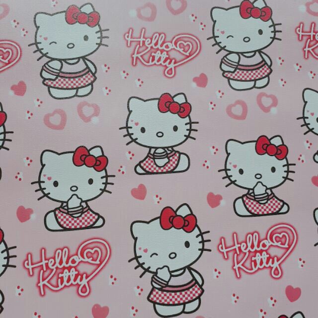 Giấy dán tường kitty dễ thương khổ rộng 0.45m