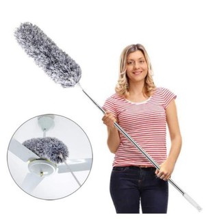 Cây Chổi Lông Quét Bụi Cán Inox Cao Cấp - Chổi Quét Bụi, Cây Phất Trần Thông Minh Hút Bụi, Màng Nhện Tiện Dụng