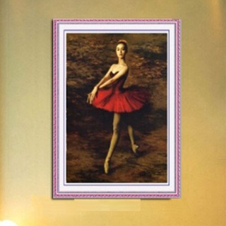 Tranh đính đá thành phẩm cô gái múa ba lê 50x70cm ah71378