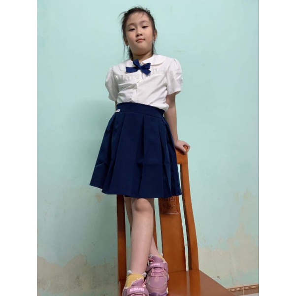 [Hàng sẵn]Bộ Áo Váy Đồng Phục Học Sinh Bé Gái Cao Cấp 6-14 tuổi