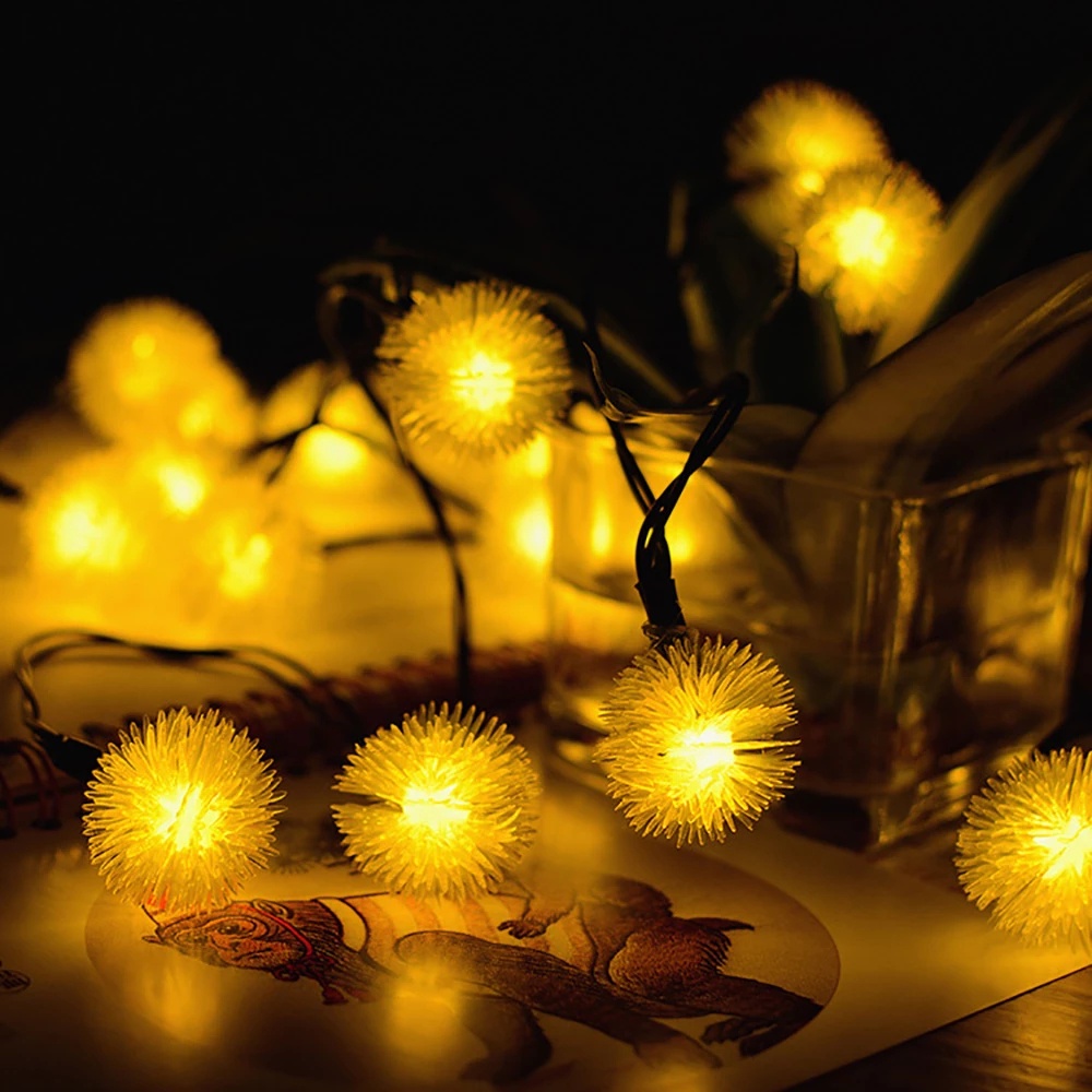 Dây Đèn Led Trang Trí Hình Hoa Bồ Công Anh Sử Dụng Năng Lượng Mặt Trời